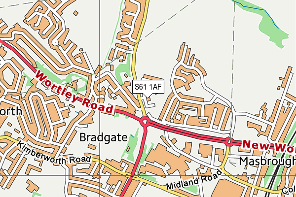 S61 1AF map - OS VectorMap District (Ordnance Survey)