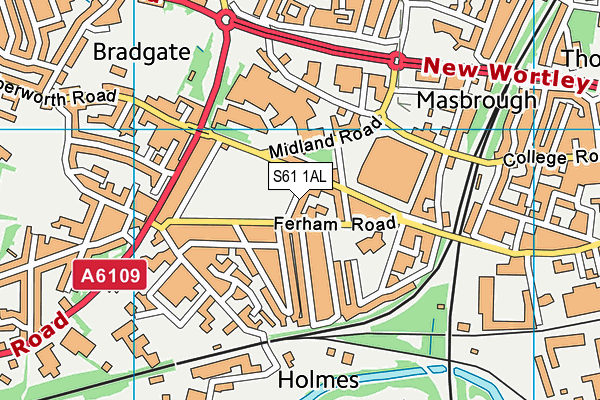 S61 1AL map - OS VectorMap District (Ordnance Survey)