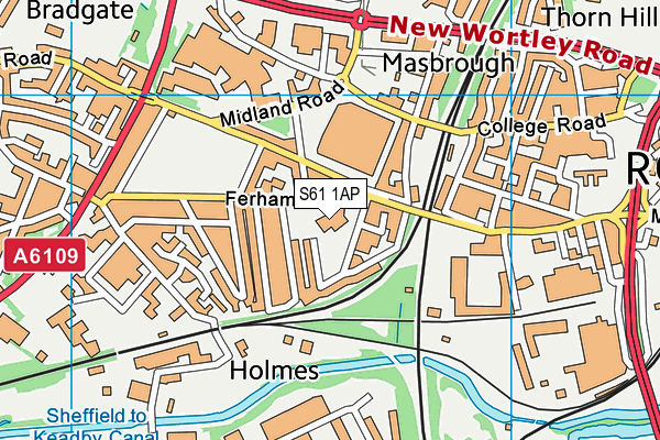 Ferham Primary School map (S61 1AP) - OS VectorMap District (Ordnance Survey)