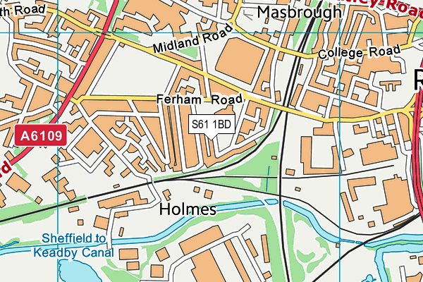 S61 1BD map - OS VectorMap District (Ordnance Survey)