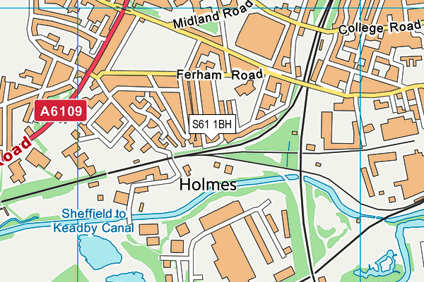 S61 1BH map - OS VectorMap District (Ordnance Survey)