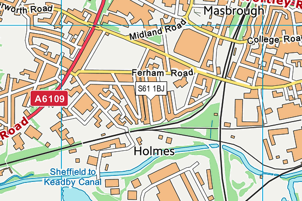 S61 1BJ map - OS VectorMap District (Ordnance Survey)