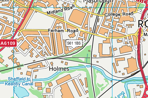S61 1BS map - OS VectorMap District (Ordnance Survey)