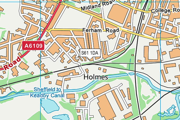 S61 1DA map - OS VectorMap District (Ordnance Survey)