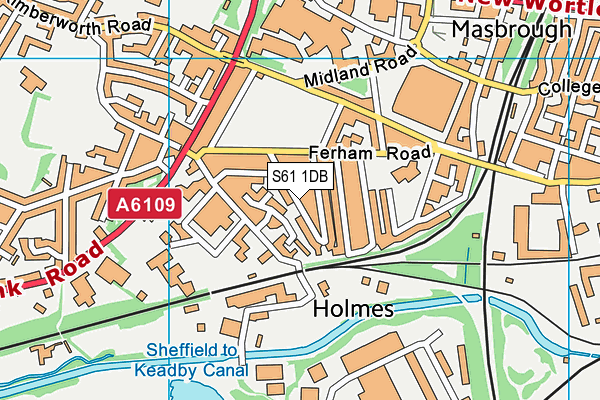 S61 1DB map - OS VectorMap District (Ordnance Survey)