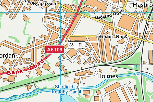 S61 1DL map - OS VectorMap District (Ordnance Survey)