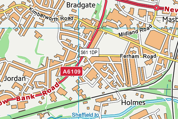 S61 1DP map - OS VectorMap District (Ordnance Survey)