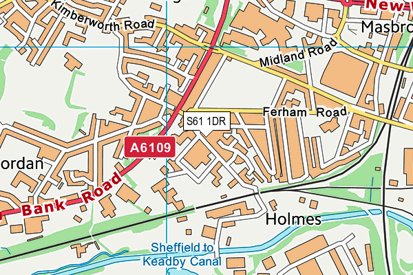 S61 1DR map - OS VectorMap District (Ordnance Survey)