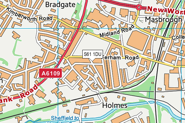 S61 1DU map - OS VectorMap District (Ordnance Survey)