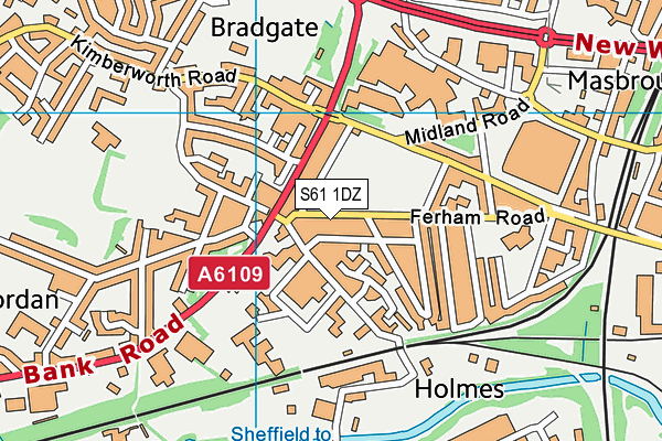 S61 1DZ map - OS VectorMap District (Ordnance Survey)