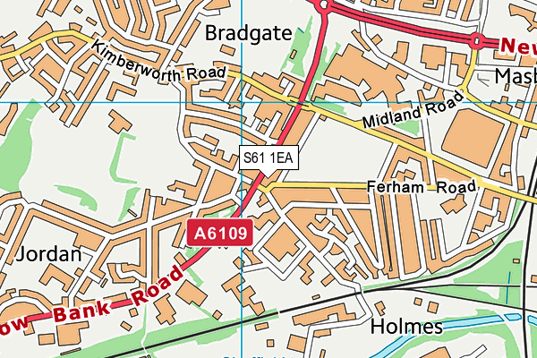 S61 1EA map - OS VectorMap District (Ordnance Survey)