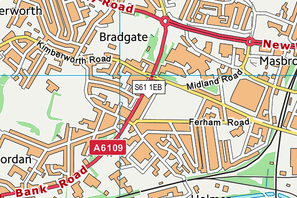 S61 1EB map - OS VectorMap District (Ordnance Survey)