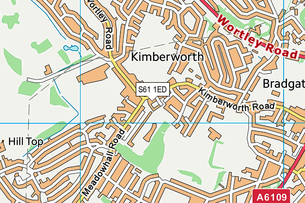 S61 1ED map - OS VectorMap District (Ordnance Survey)