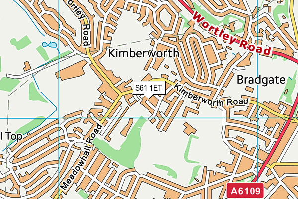 S61 1ET map - OS VectorMap District (Ordnance Survey)