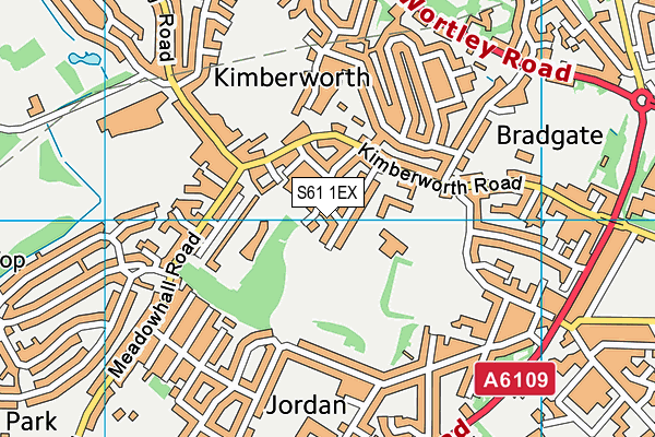 S61 1EX map - OS VectorMap District (Ordnance Survey)