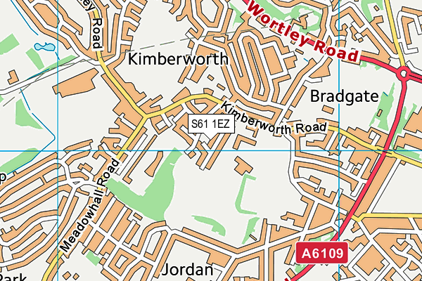 S61 1EZ map - OS VectorMap District (Ordnance Survey)