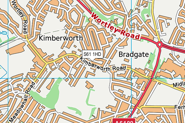 S61 1HD map - OS VectorMap District (Ordnance Survey)