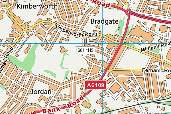 S61 1HS map - OS VectorMap District (Ordnance Survey)