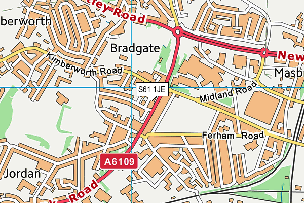 S61 1JE map - OS VectorMap District (Ordnance Survey)