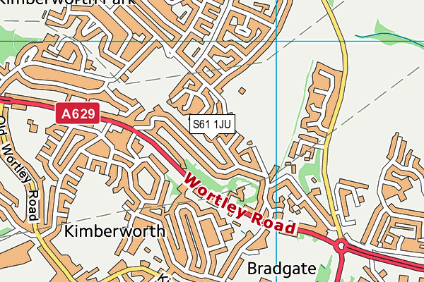 S61 1JU map - OS VectorMap District (Ordnance Survey)