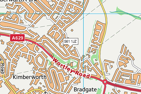 S61 1JZ map - OS VectorMap District (Ordnance Survey)