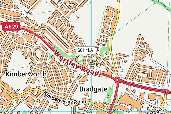 S61 1LA map - OS VectorMap District (Ordnance Survey)