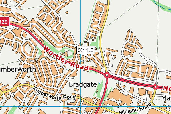 S61 1LE map - OS VectorMap District (Ordnance Survey)