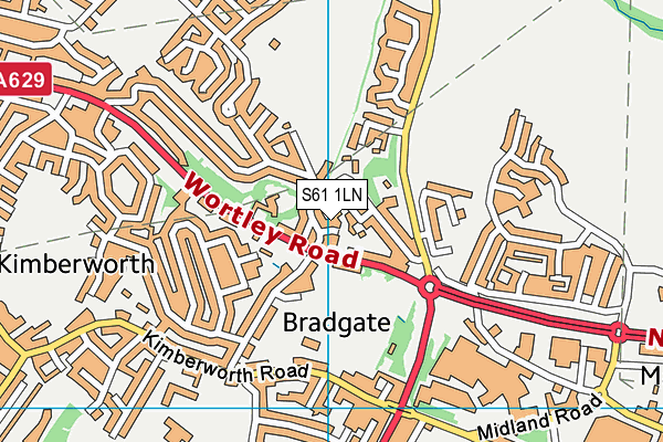 S61 1LN map - OS VectorMap District (Ordnance Survey)