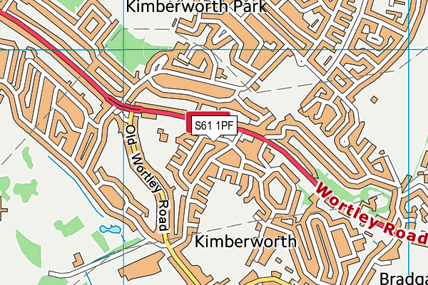 S61 1PF map - OS VectorMap District (Ordnance Survey)