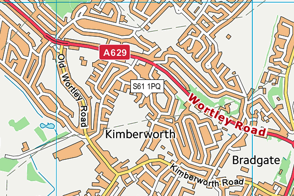 S61 1PQ map - OS VectorMap District (Ordnance Survey)