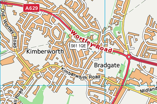 S61 1QE map - OS VectorMap District (Ordnance Survey)