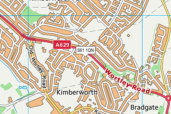 Oasis Health Club (Rotherham) map (S61 1QN) - OS VectorMap District (Ordnance Survey)