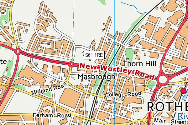 S61 1RE map - OS VectorMap District (Ordnance Survey)