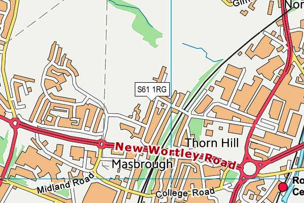 S61 1RG map - OS VectorMap District (Ordnance Survey)