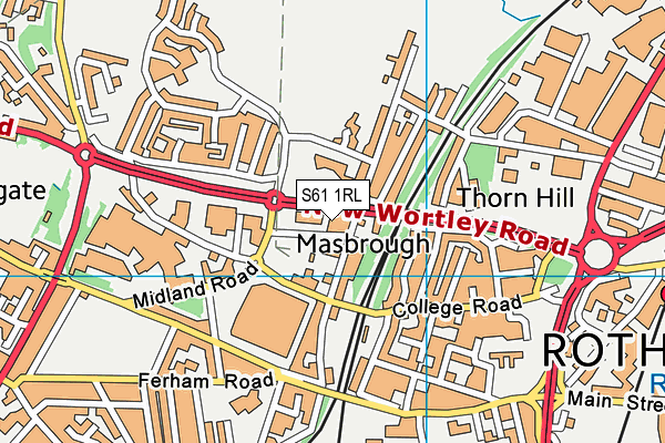 S61 1RL map - OS VectorMap District (Ordnance Survey)