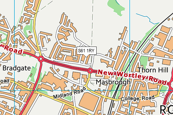 S61 1RY map - OS VectorMap District (Ordnance Survey)