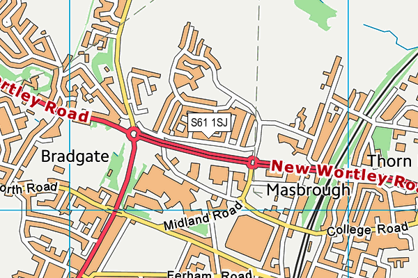 S61 1SJ map - OS VectorMap District (Ordnance Survey)