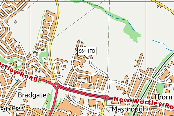 S61 1TD map - OS VectorMap District (Ordnance Survey)