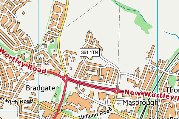 S61 1TN map - OS VectorMap District (Ordnance Survey)