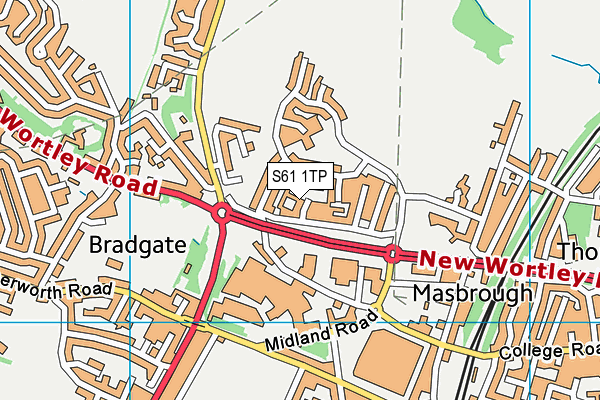 S61 1TP map - OS VectorMap District (Ordnance Survey)