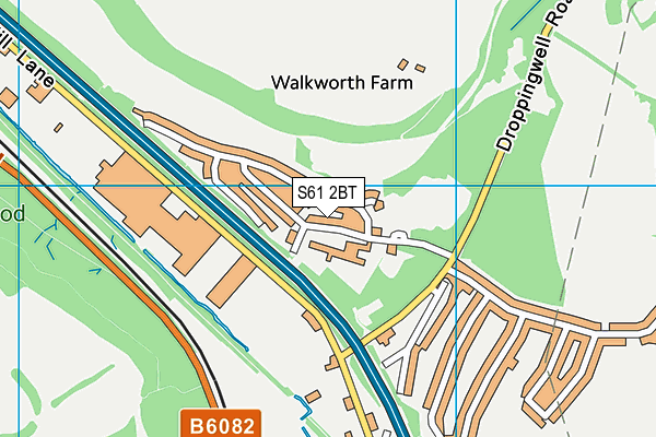 S61 2BT map - OS VectorMap District (Ordnance Survey)
