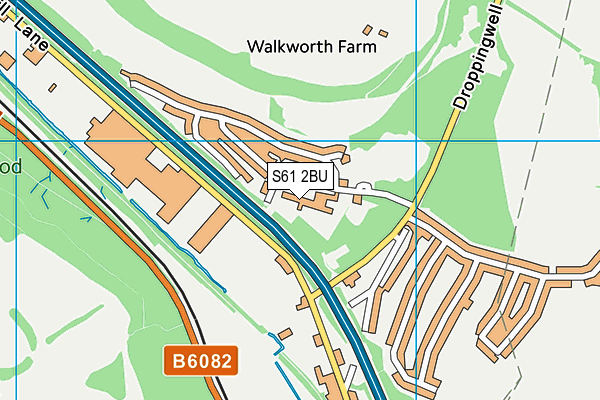 Blackburn Primary School map (S61 2BU) - OS VectorMap District (Ordnance Survey)