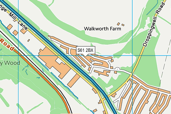 S61 2BX map - OS VectorMap District (Ordnance Survey)