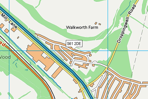 S61 2DE map - OS VectorMap District (Ordnance Survey)