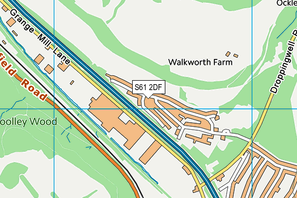 S61 2DF map - OS VectorMap District (Ordnance Survey)