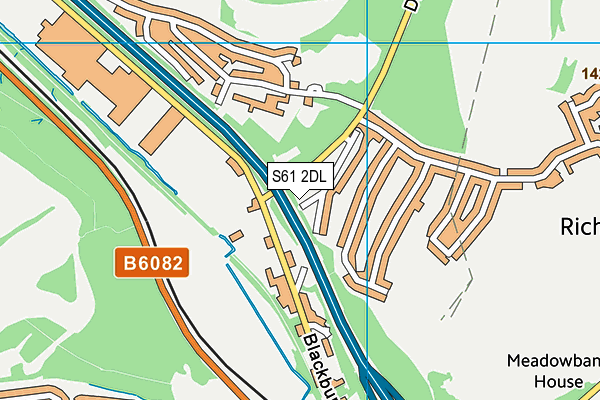 S61 2DL map - OS VectorMap District (Ordnance Survey)