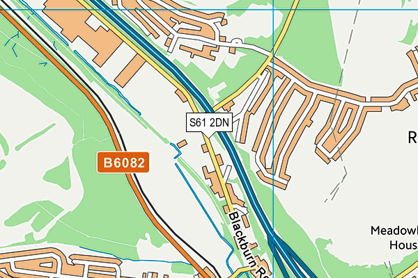 S61 2DN map - OS VectorMap District (Ordnance Survey)