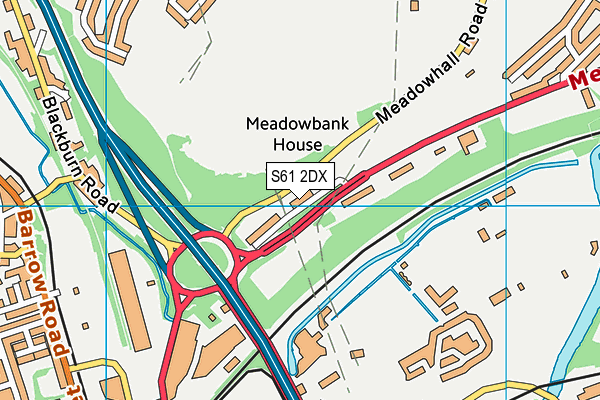 S61 2DX map - OS VectorMap District (Ordnance Survey)