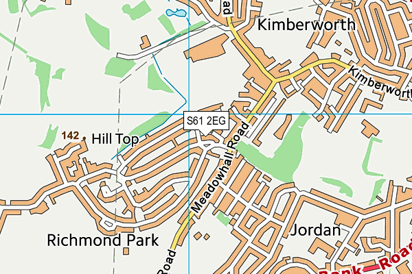S61 2EG map - OS VectorMap District (Ordnance Survey)