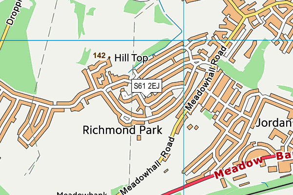S61 2EJ map - OS VectorMap District (Ordnance Survey)